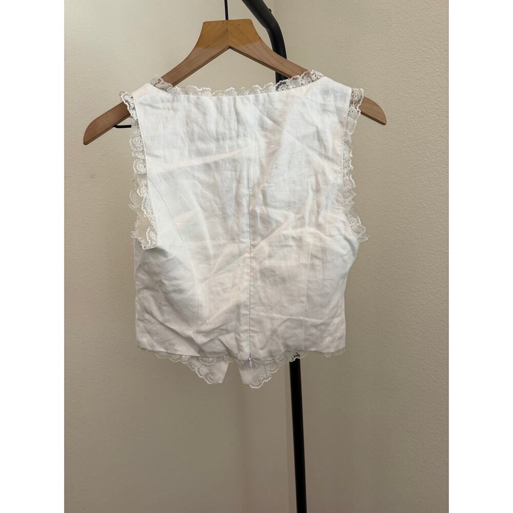 New $123 O.P.T Giogia linen bow top sz 4 white - Picture 9 of 10